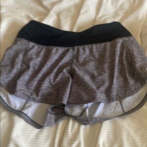 Gray and Black Lulu Athletic Shorts